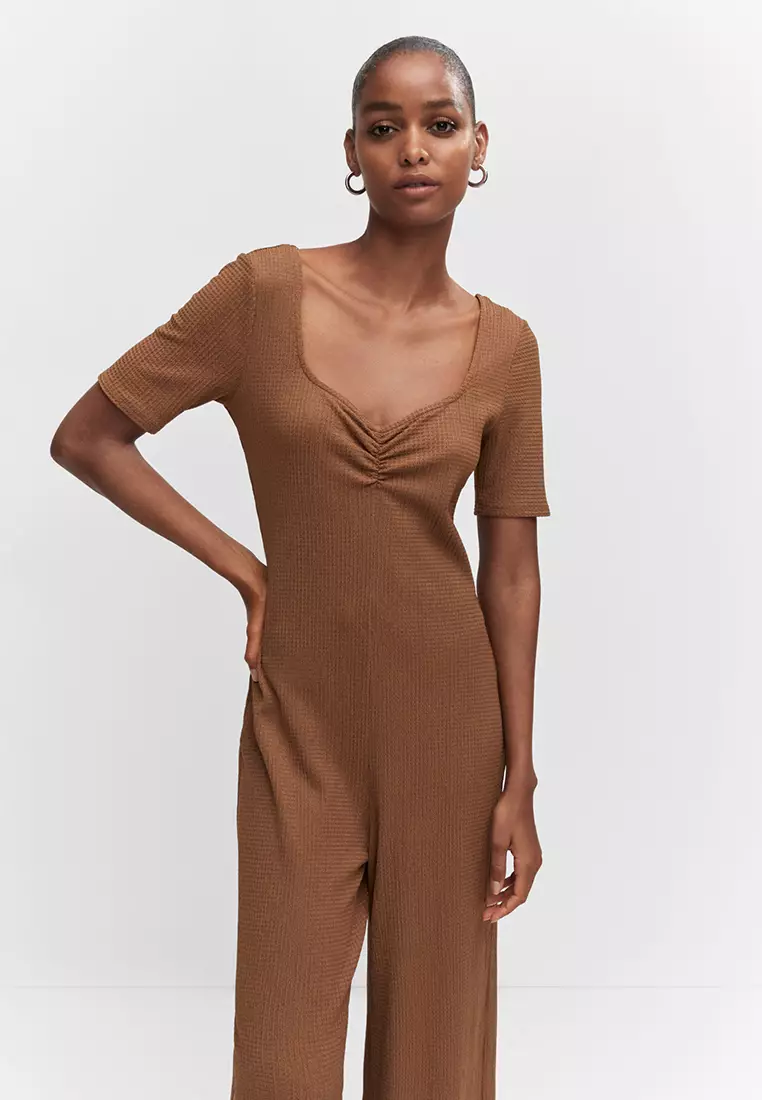 Mango ribbed store knit jumpsuit