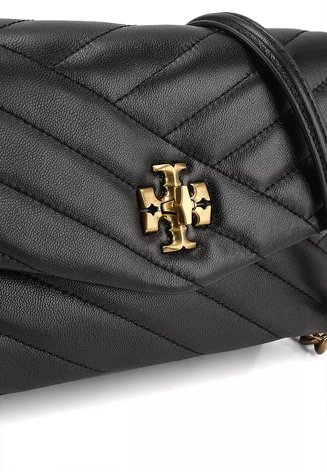 Kira chevron quilted best sale leather chain wallet