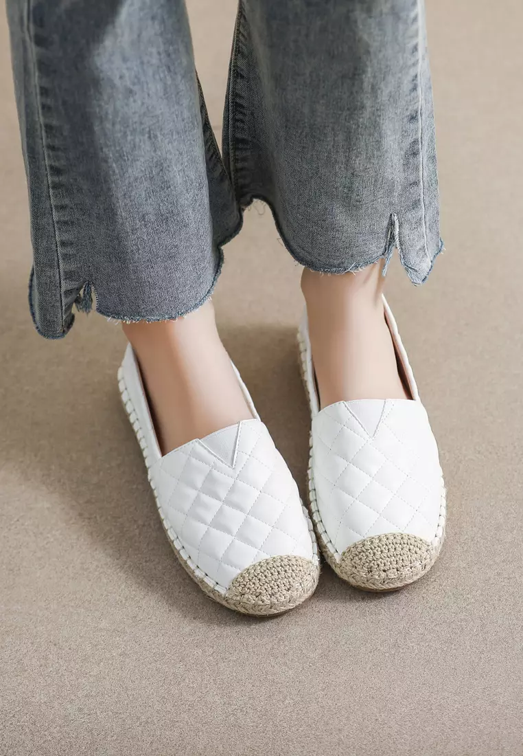 Twenty Eight Shoes Rhombus Texture Synthetic Leather Espadrilles Ww