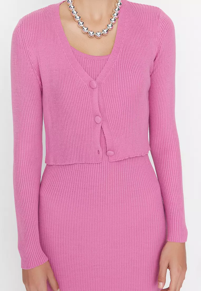 Cardigan-Dress Knitwear Suit