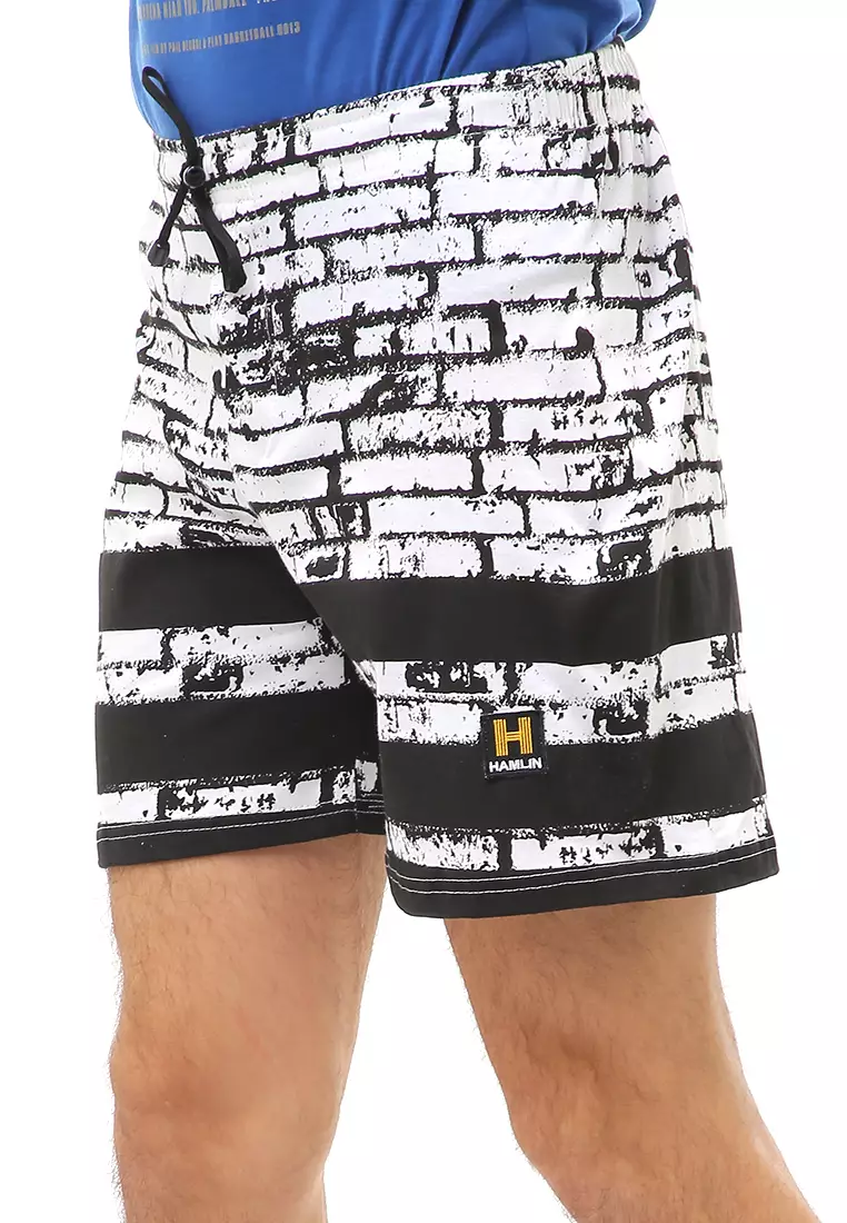 Jaymes Short Pants Celana Dalam Boxer Pria Brick Motive Material Cotton ORIGINAL - Black White