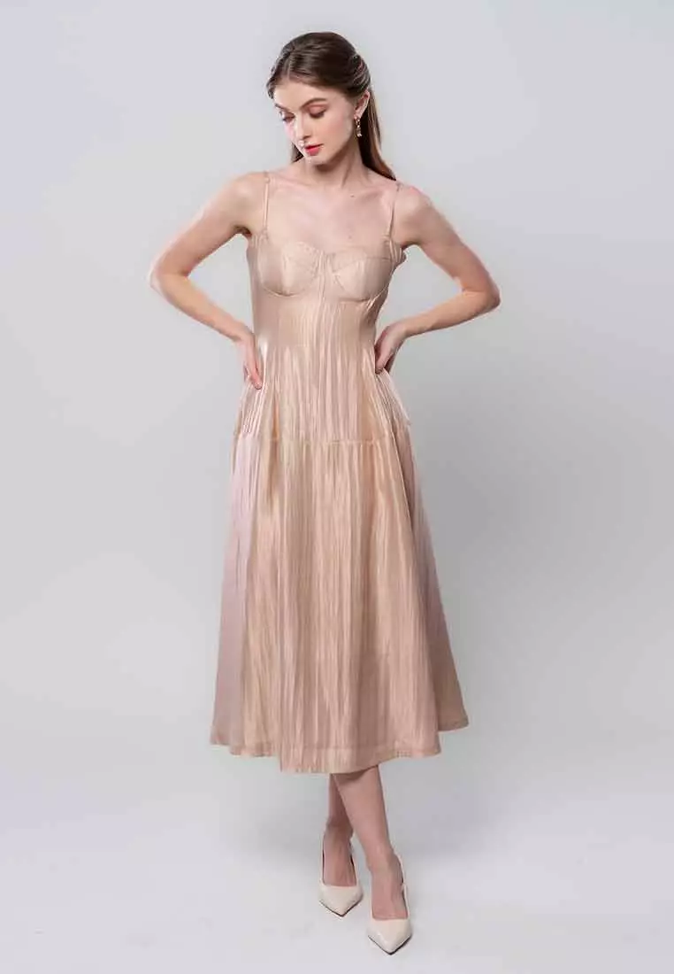 Orivelle Sleeveless Satin Dress with Adjustable Strap