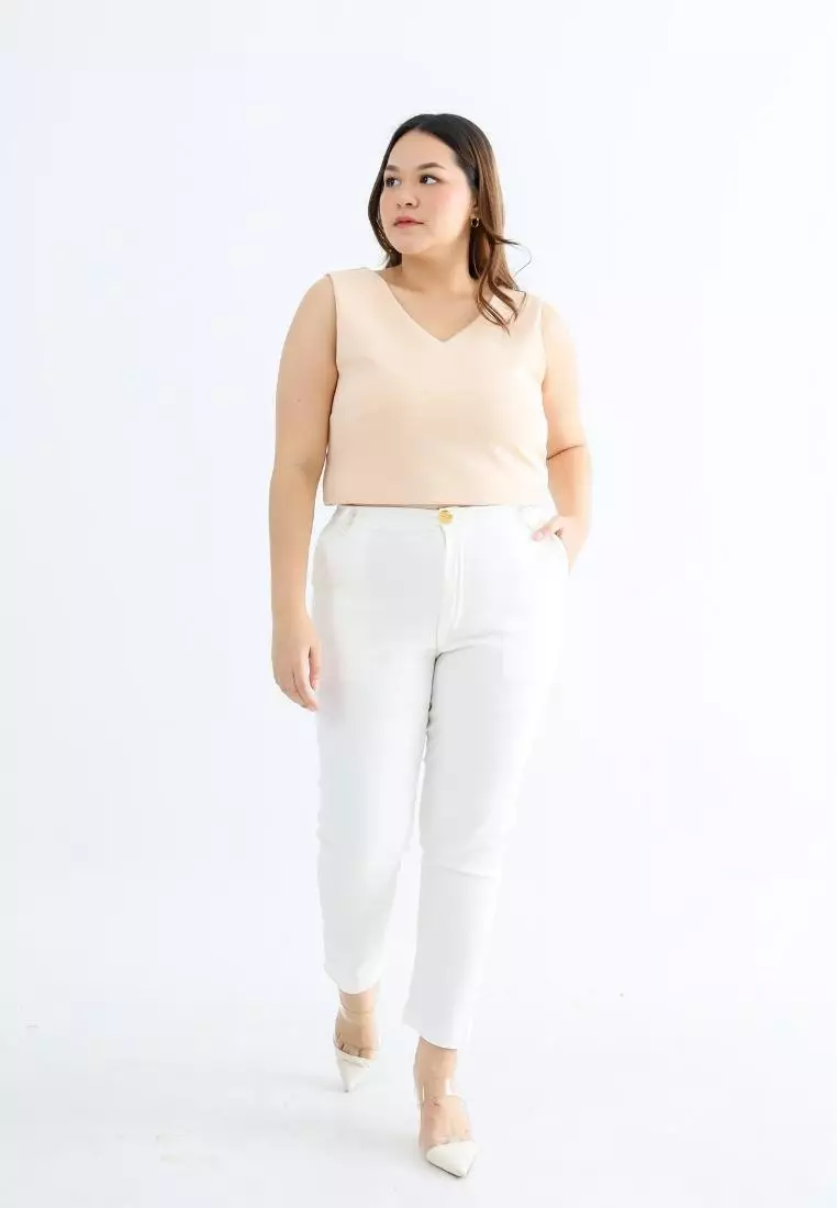 Plus Size Crop Top Tee In Jae Nude