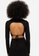 Monki black Long Sleeve Crop Top With Cut Out Back 629FAAAE21CEB7GS_2