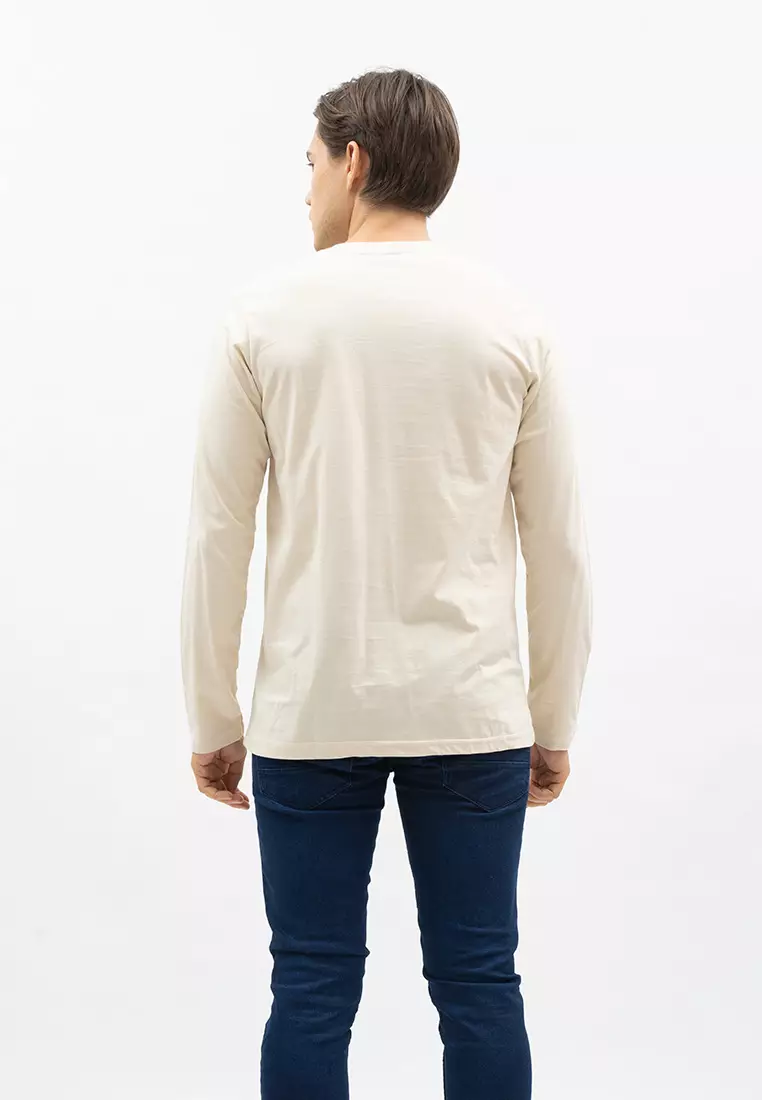 Houseofcuff Kaos Cotton Combed Lengan Panjang Pria Cream