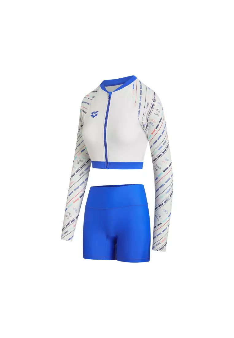 女士 DIAGONAL 5.0長袖拉鏈防曬衣連平腳泳褲套裝