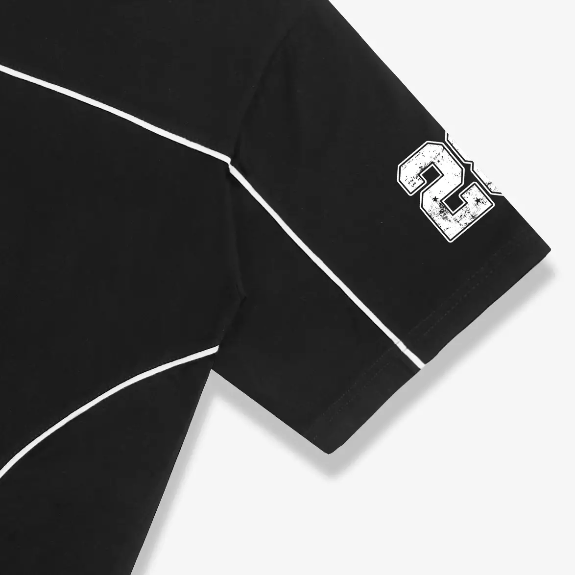 OOTDSUPPLY Oversize Boxy Cutline Neo 28 Black l Tshirt Boxyfit l Kaos Boxy | Atasan Boxy | OVZBXCL001