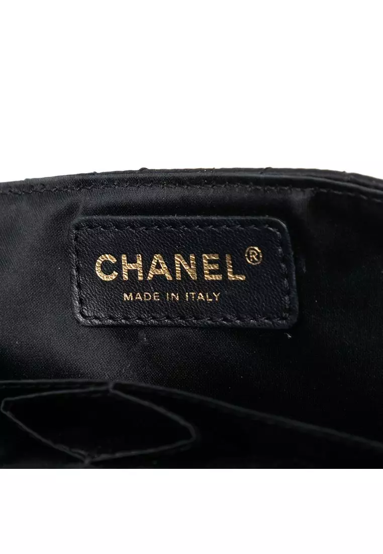 二手香奈兒菱格紋緞面珍貴珠寶東西翻蓋包