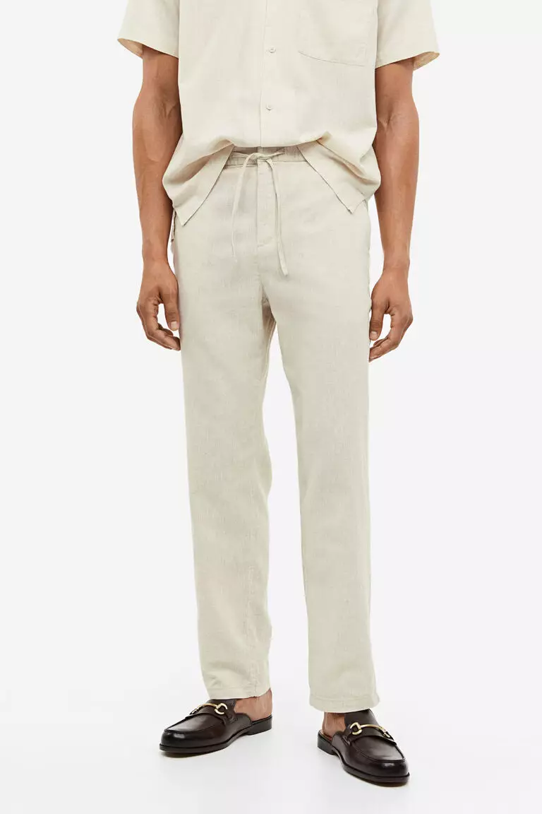 Regular Fit Linen-blend trousers