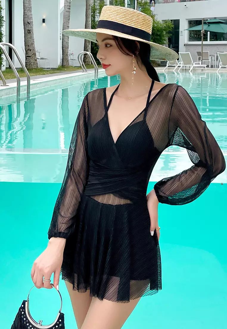 A IN GIRLS Sexy Gauze Big Backless One Piece Swimsuit 2024 Buy A