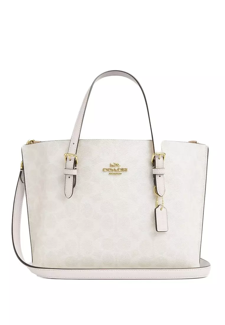 Buy COACH Coach Mollie Tote 25 In Signature Canvas - White 2026