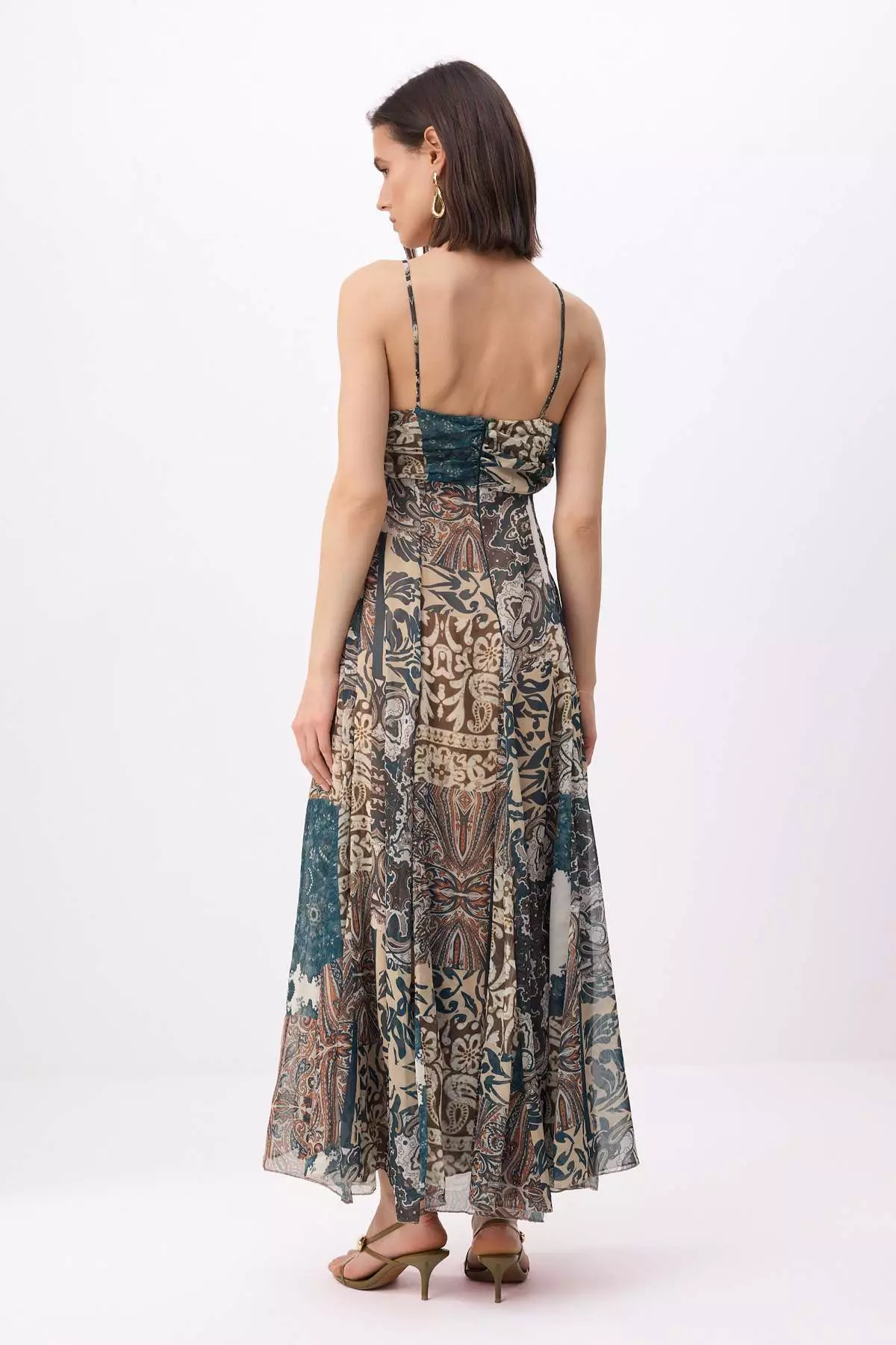 Multi Color Shawl Pattern Maxi Woven Dress Twoss26El761