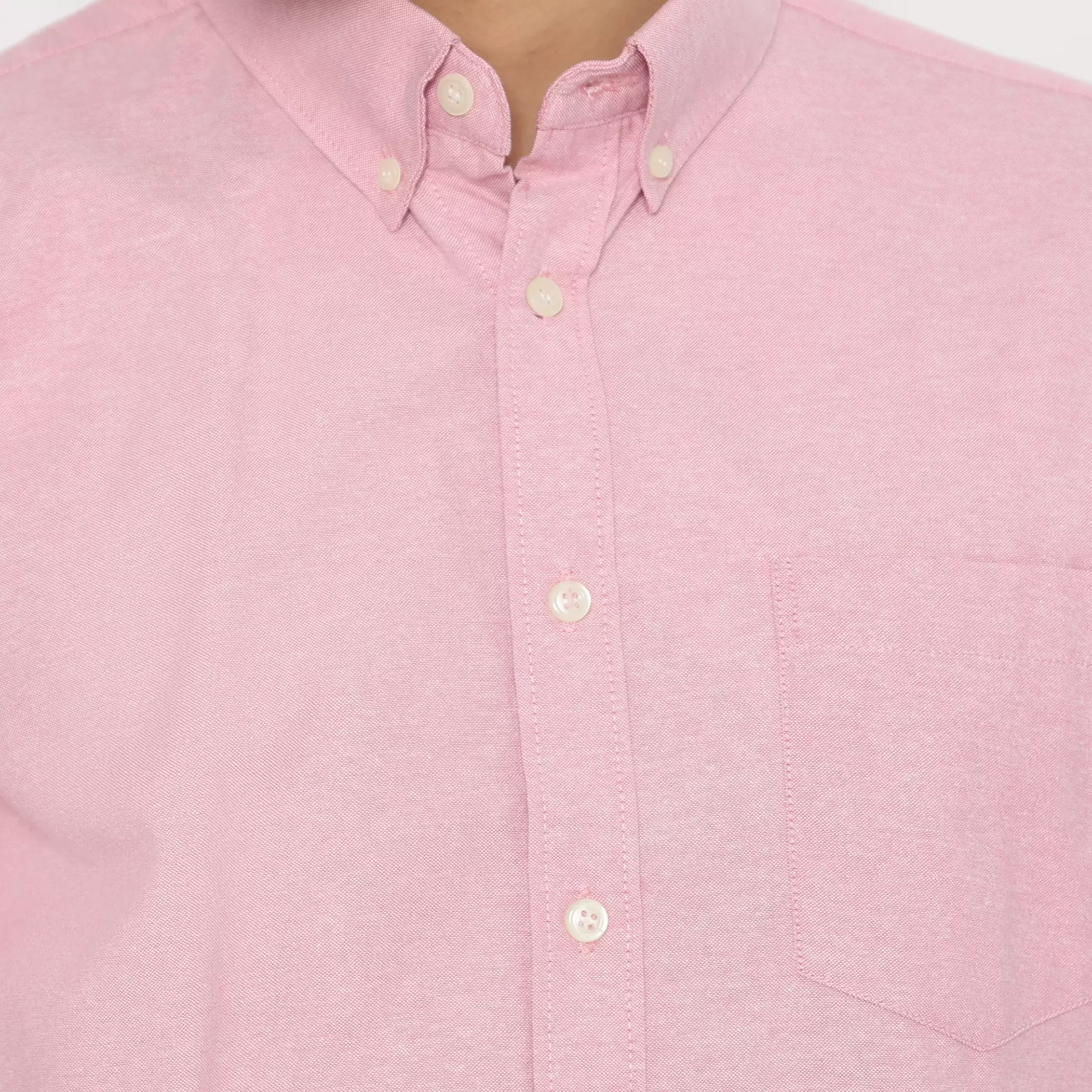 Platini Kemeja Pria Polos Oxford Pendek Pink 1080