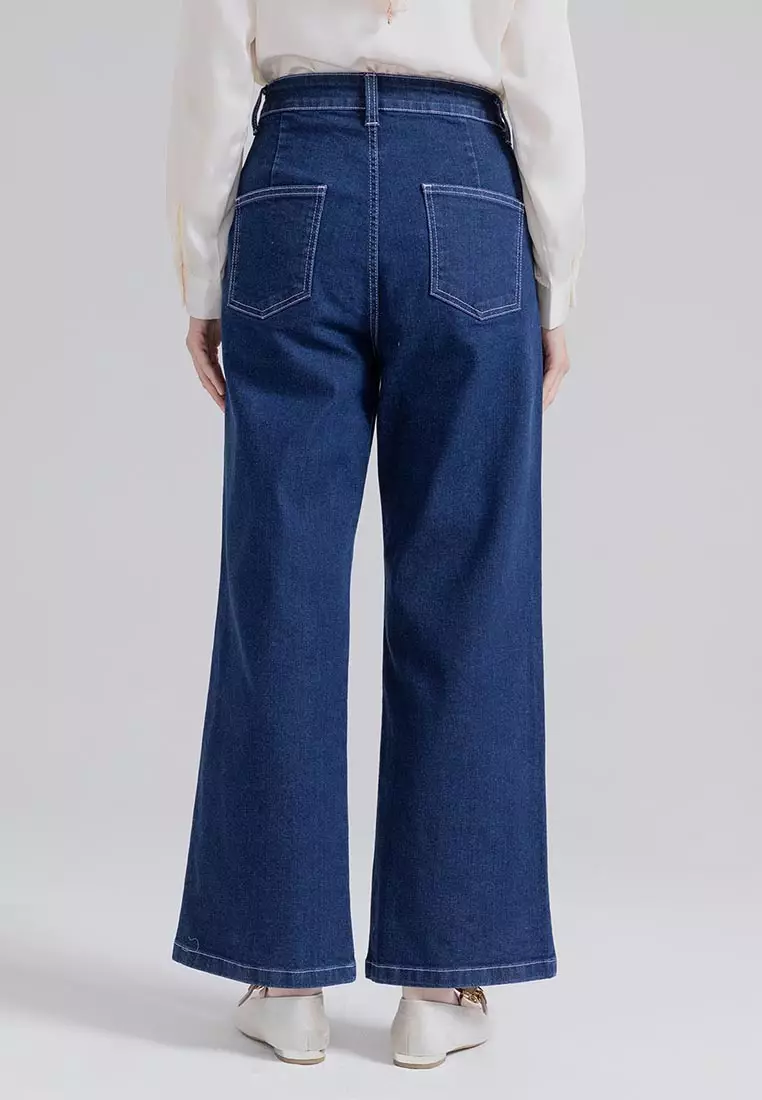 Ria Miranda Denim Blue Claris Pants