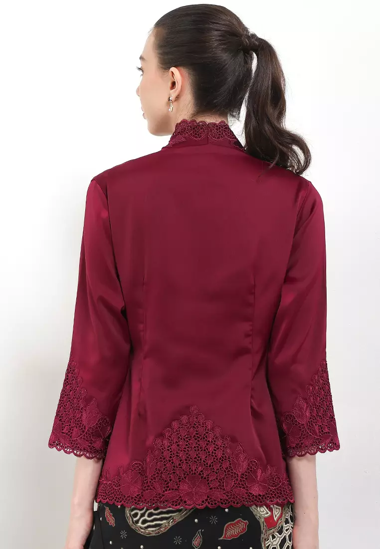Embroidery Kebaya 7/8-Sleeve>Peacock Unicolor