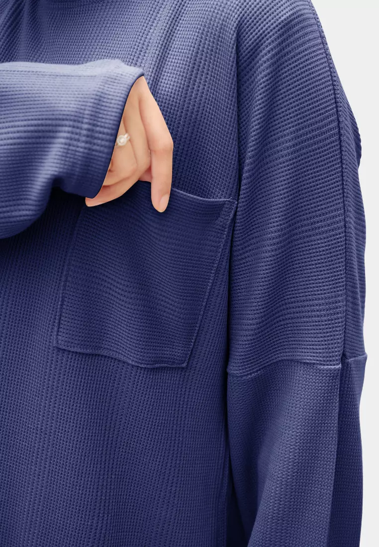 Zelena - Althea Long Sleeves Waffle | Kaos Lengan Panjang - Navy 
