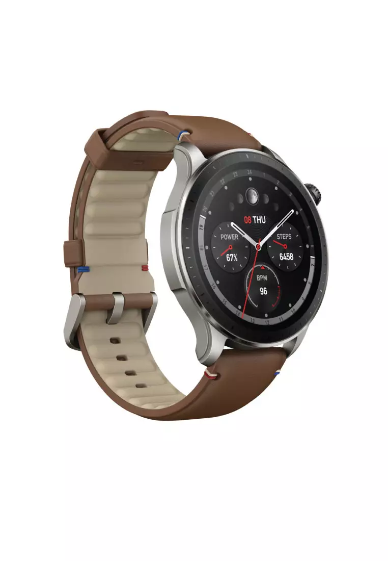 Buy Amazfit Amazfit GTR 4 Leather Smartwatch (1.43 HD AMOLED Display, 150+  Sport Modes, 5ATM Water Resistance) Brown Leather Online
