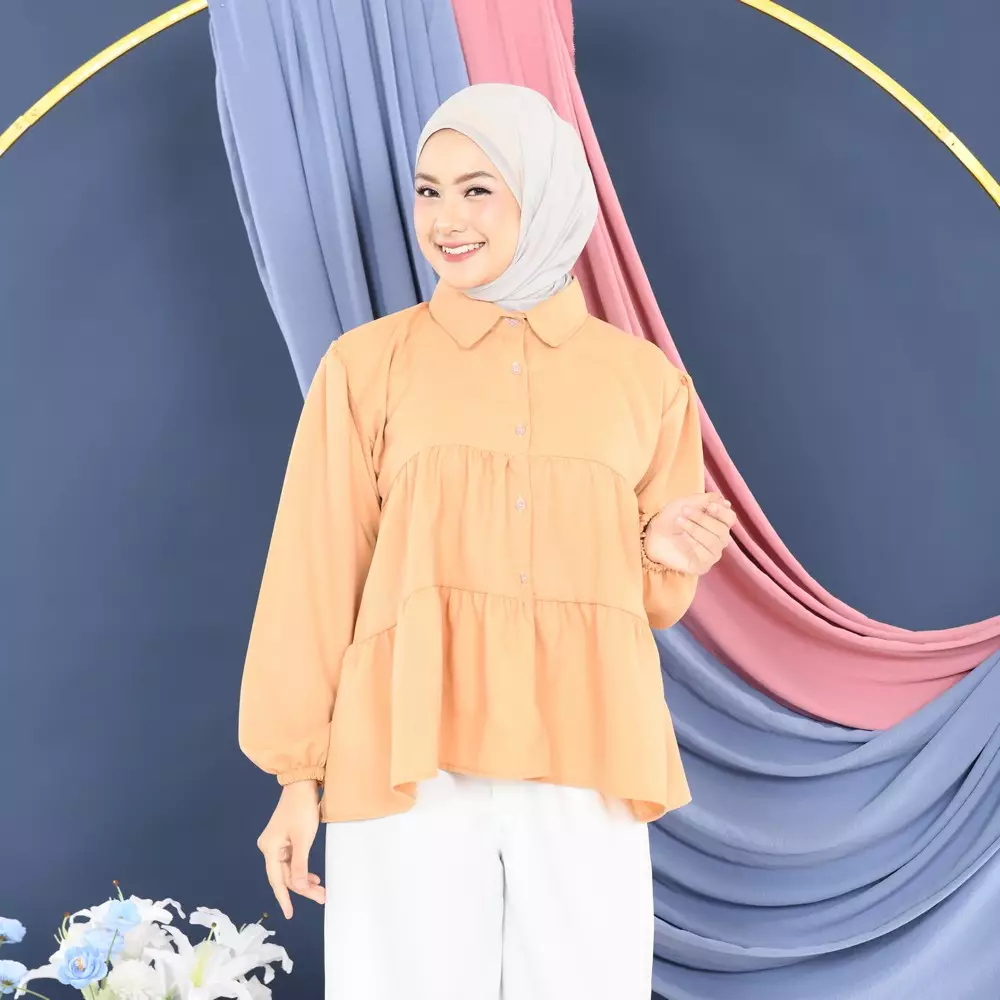 Enjely Kemeja Umpak - Biscuit M19667 R26S3