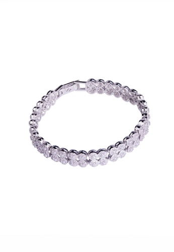 SHANTAL JEWELRY grey and white and silver Cubic Zirconia Silver Duo Row Round Bracelet SH814AC11PQESG_1