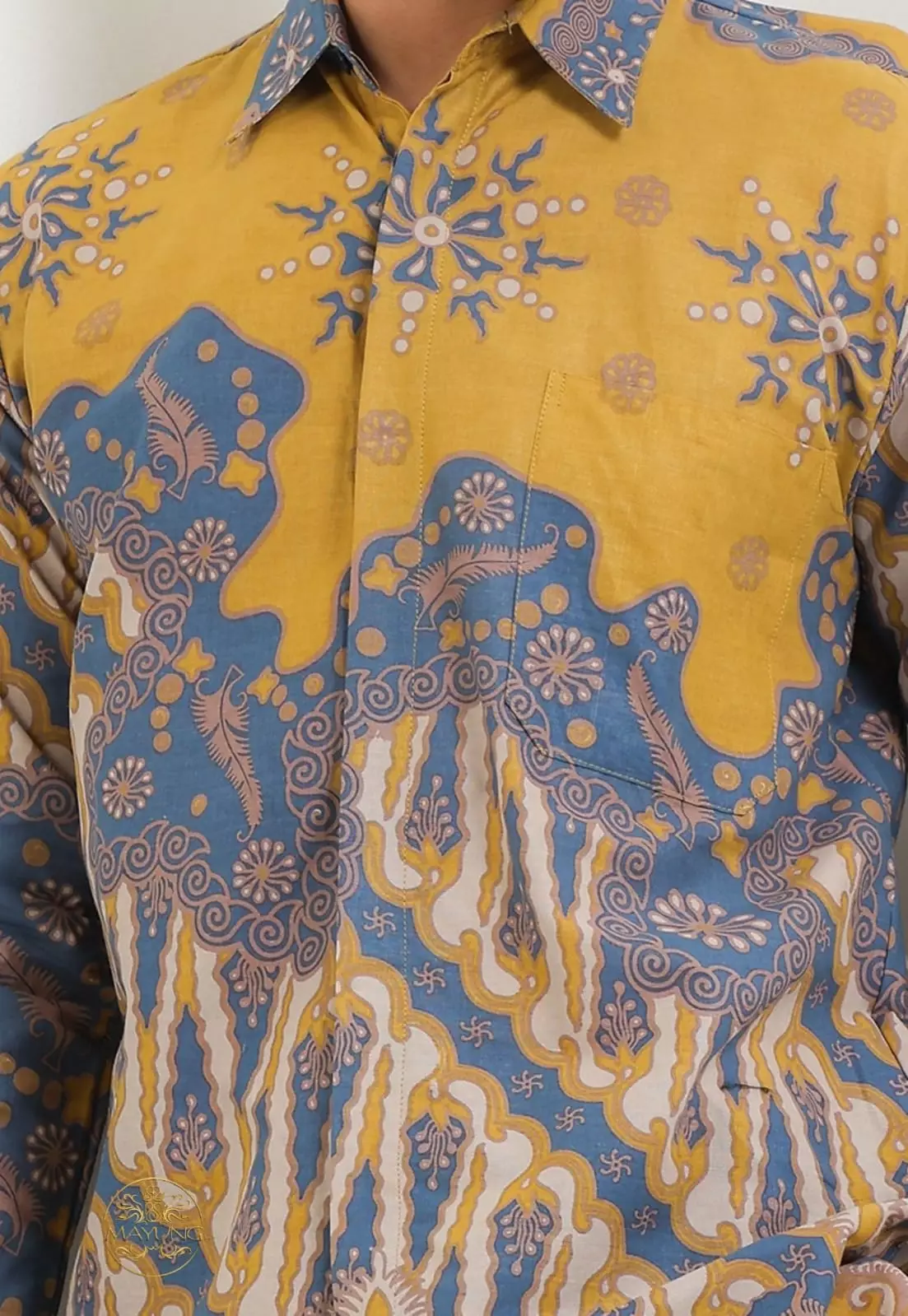 Kawiswara Kuning Kemeja Batik Pria Premium Lengan Panjang NLN