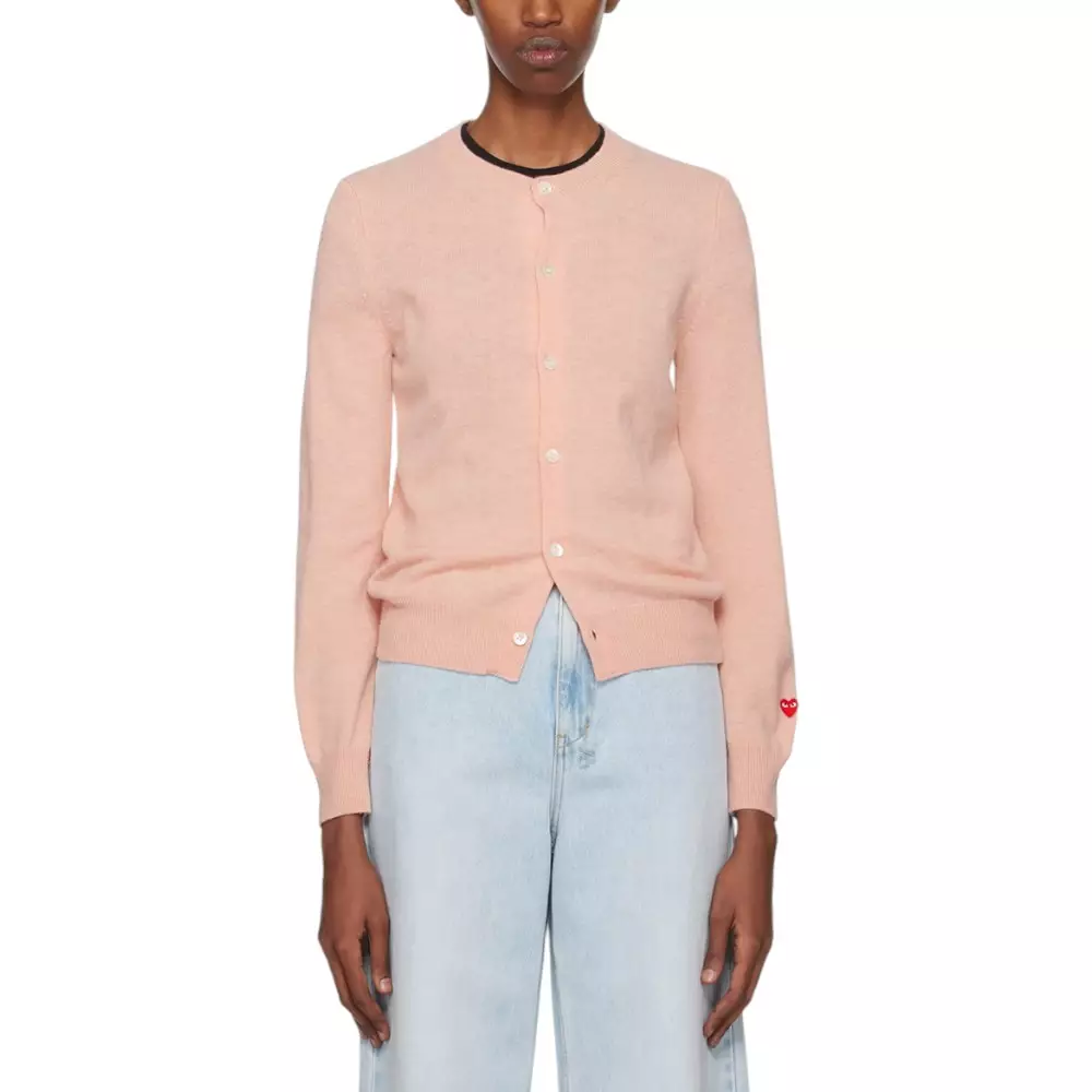 Buttoned Wool Cardigan Light Pink