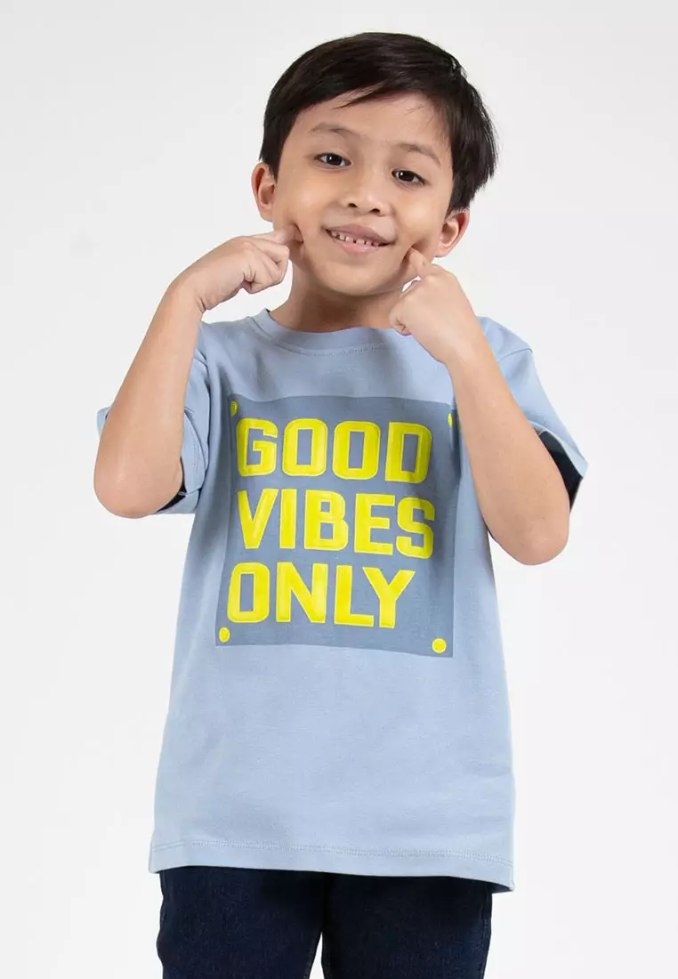 Forest Kids Boys Premium Cotton Interlock Round Neck Graphic T-Shirt | Baju T-Shirt Budak Lelaki - FK20219-38DustyBlue