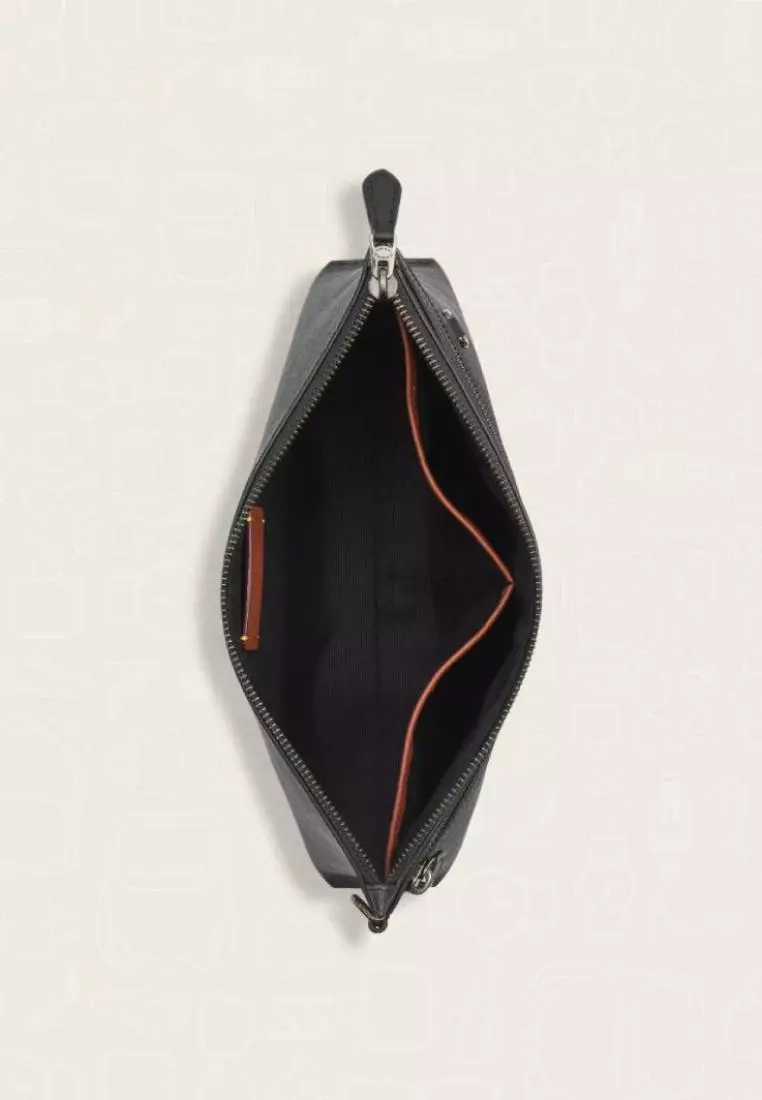 Coach Carry All Pouch In Signature Canvas Charcoal Black