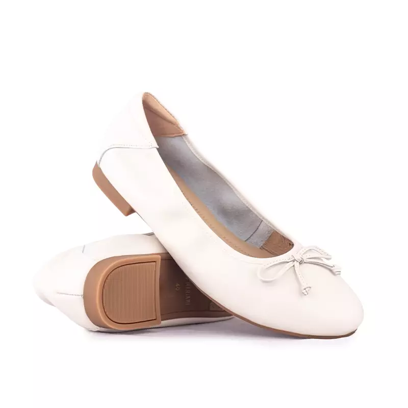 Sepatu Ballet Flats Wanita Gino Mariani Britney Off White