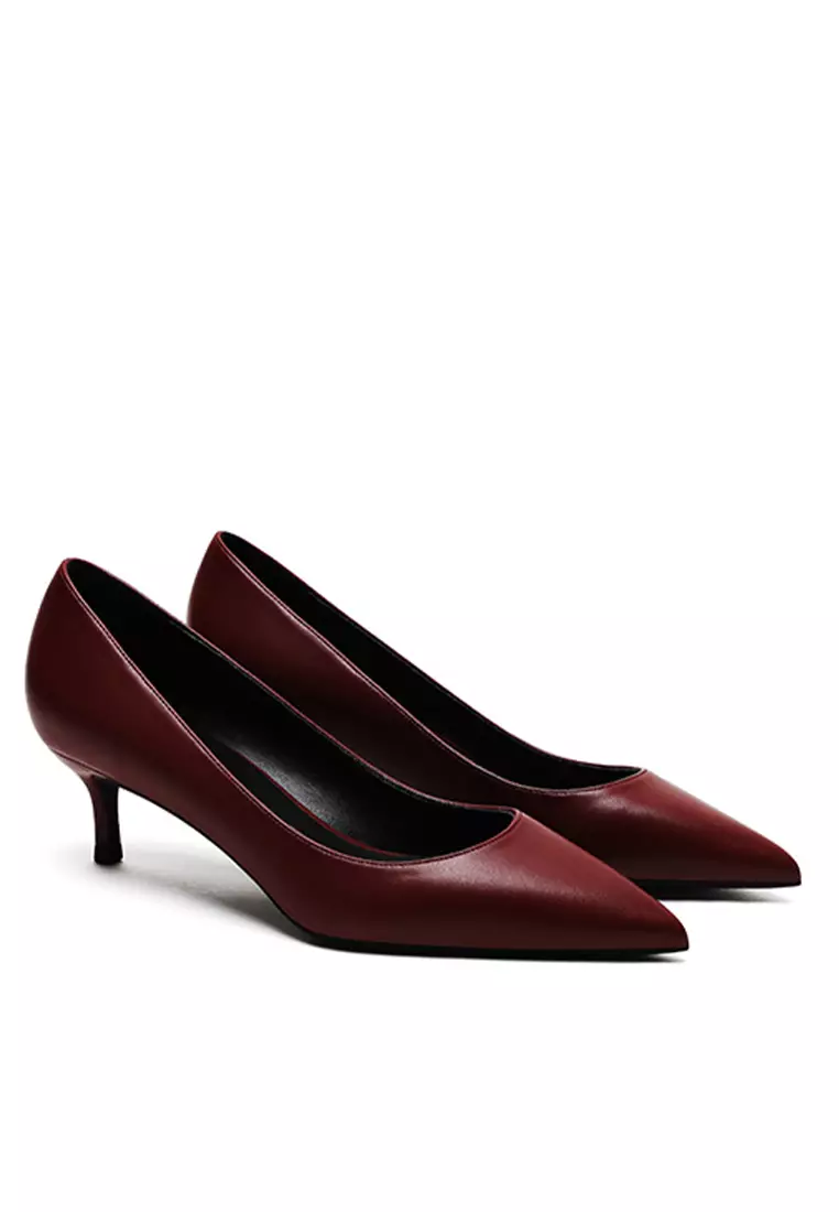 5CM Uniform Pointed Mid Heel Shoes HZL151