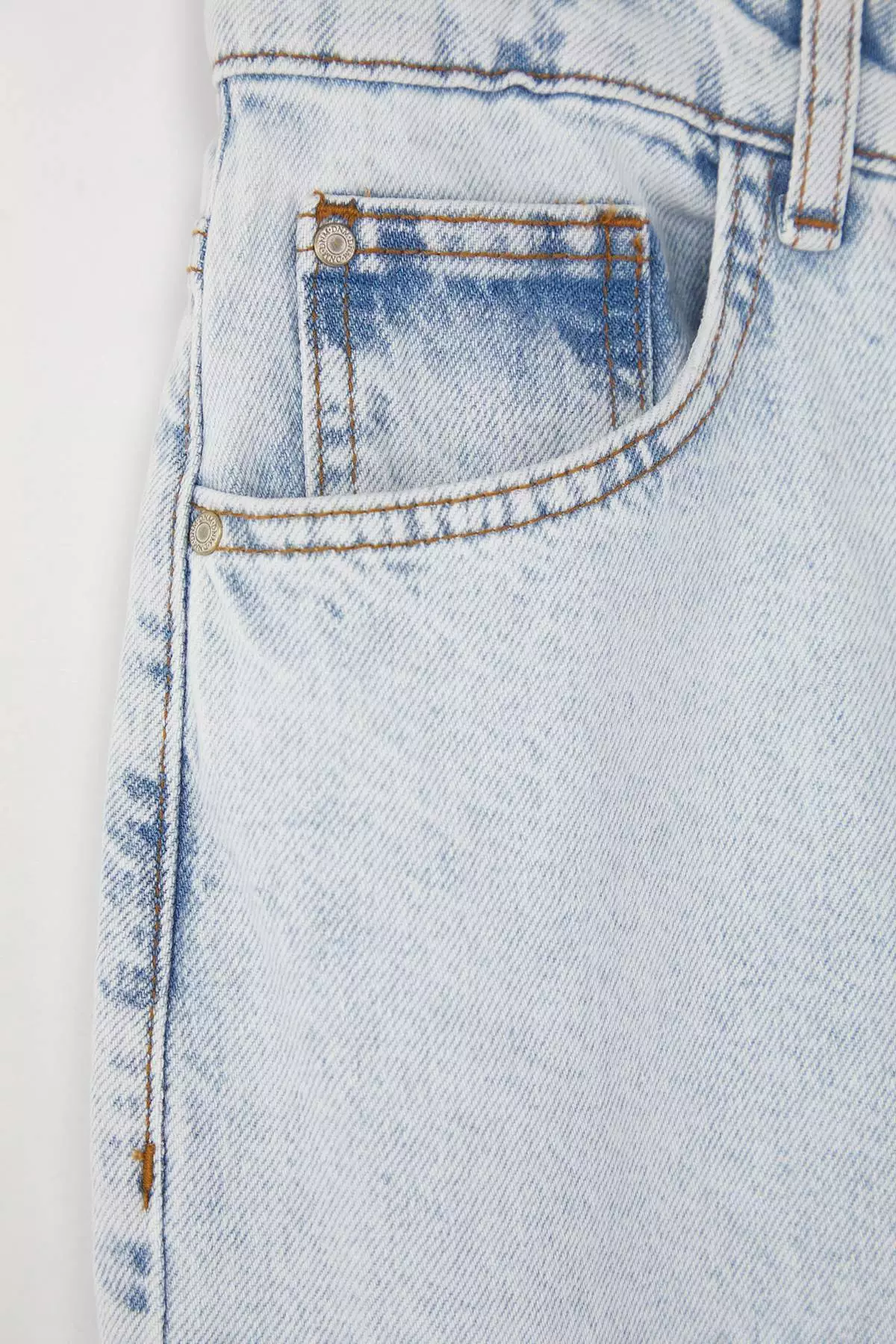 Ice Blue High Waist Wide Leg Denim Plus Size Jeans