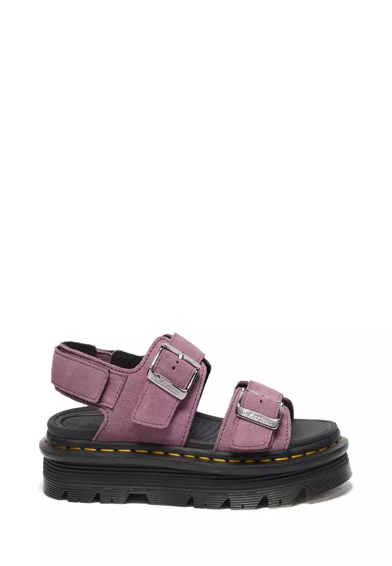 Buy Dr. Martens Zebzag Strap Suede Muted Purple Sandals Women 2026