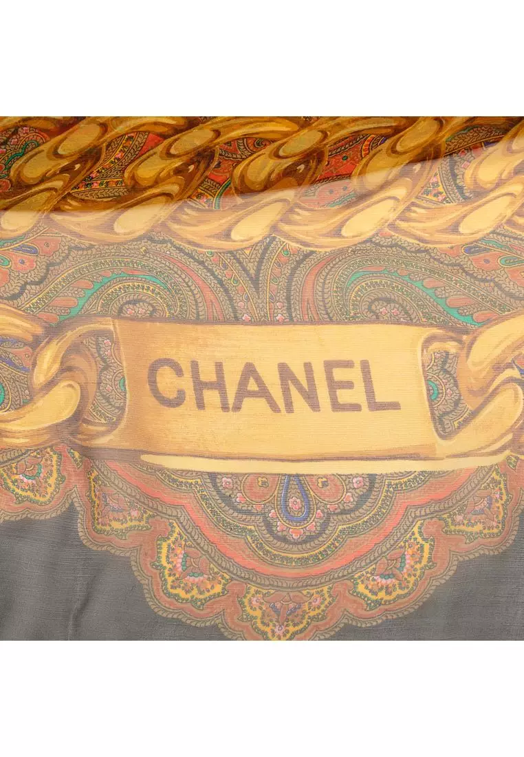 Pre-Loved Chanel Paisley Chain Silk Scarf