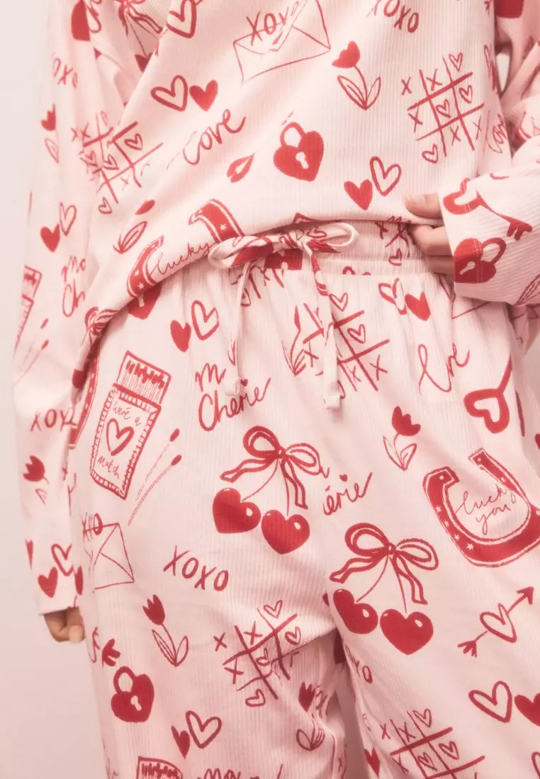 Ribbed Long Sleeve Pyjamas