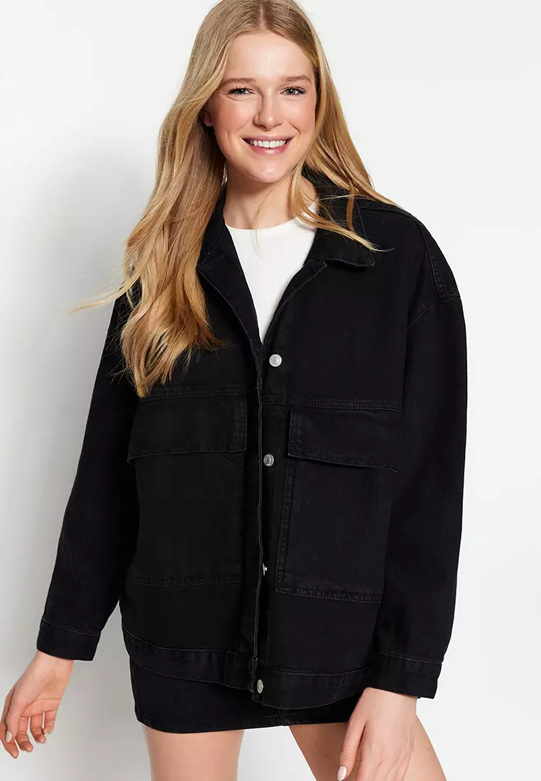 Buy Trendyol Oversize Denim Jacket 2024 Online ZALORA Singapore