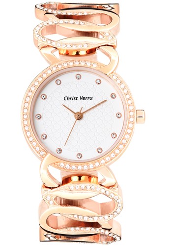 Christ Verra Fashion Women's Watch CV 21588L-15 SLV/RG White Rose Gold Multi Stainless Steel