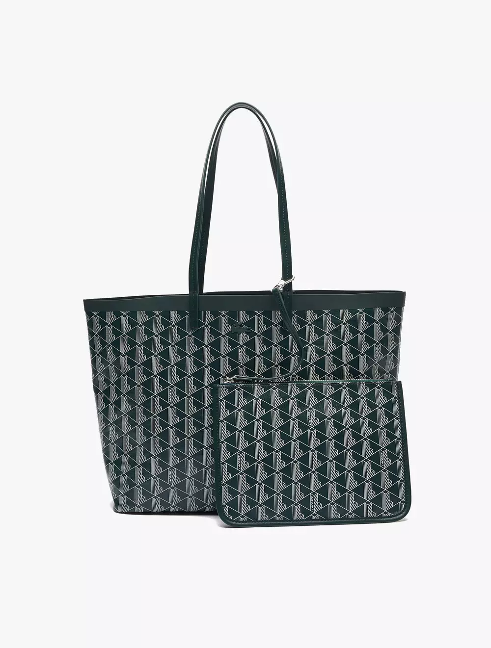 Zely Coated Canvas Monogram Medium Tote - Green