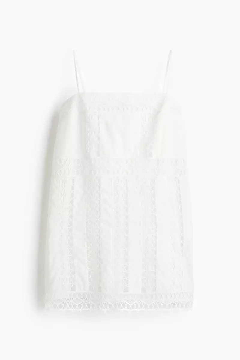 Lace-inset strappy dress