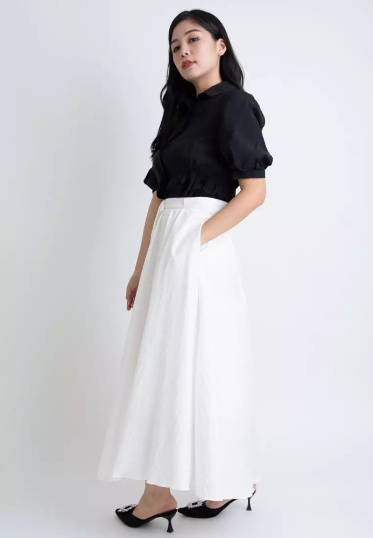 MAXI FLARE SKIRT WITH ELASTICITY WAISTBAND