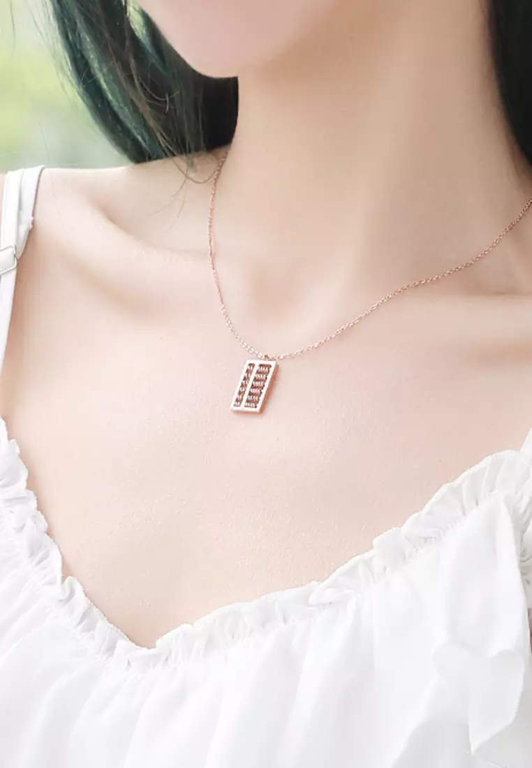 CELOVIS - Fortune Abacus Pendant Necklace in Rose Gold