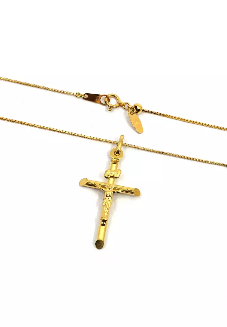 18K Japan Made Yellow Gold Necklace and Pendant