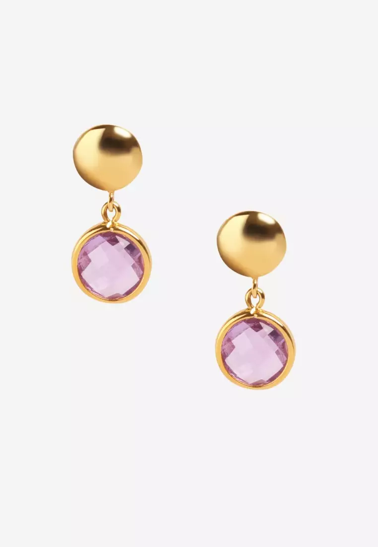 Prisma Drop Studs Amethyst 18k Gold