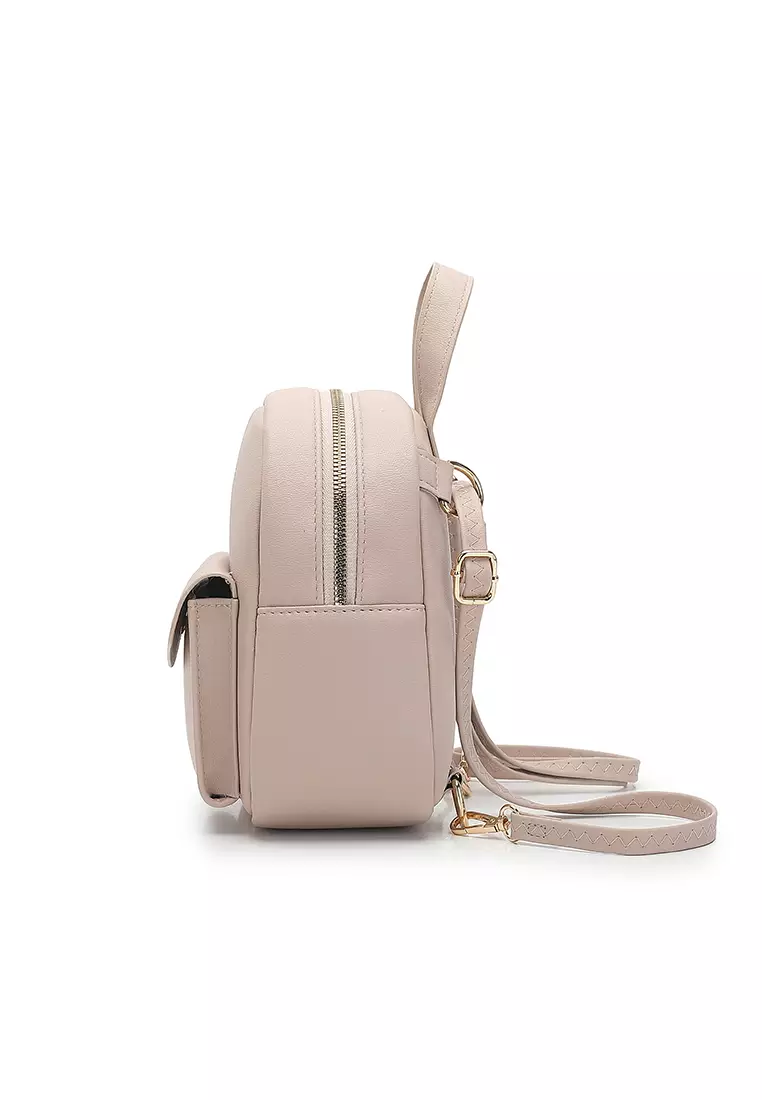 Women's 2-Way Backpack / Crossbody Bag / Sling Bag - Apricot
