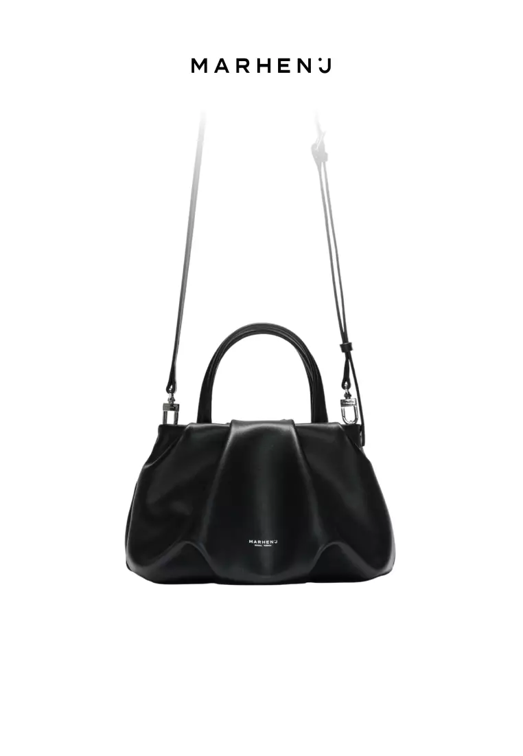PUFF Vegan Leather Shoulder Crossbody Bag Black