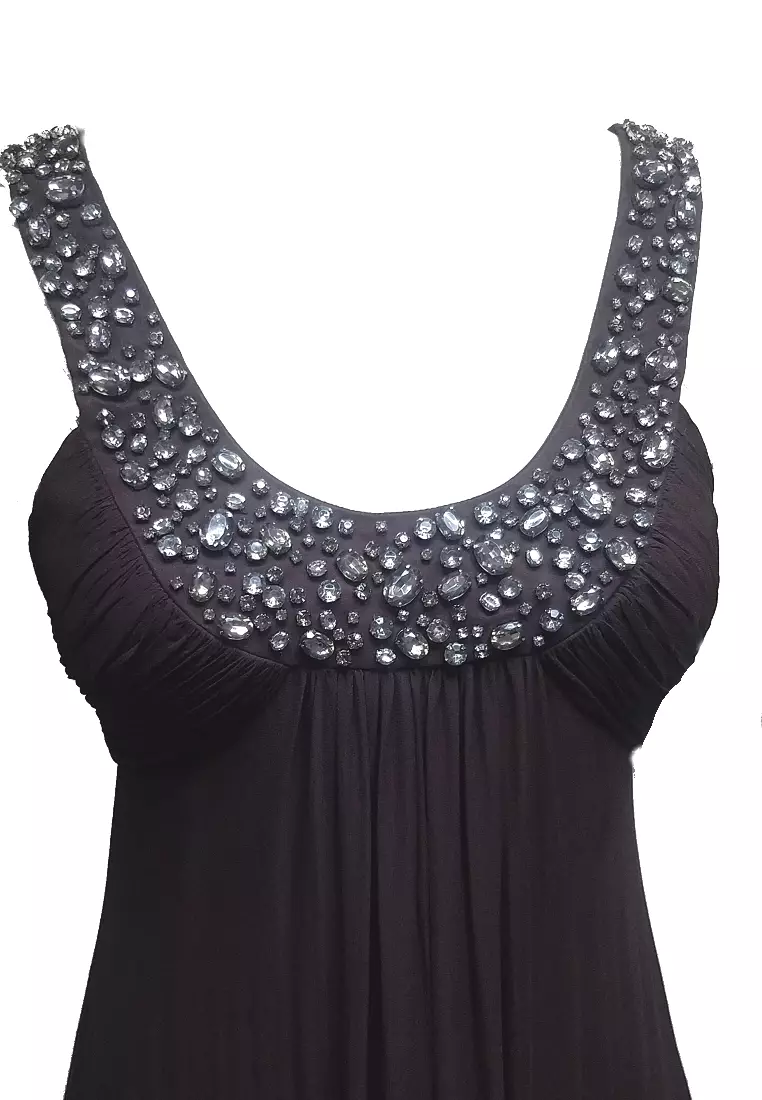 Romantic Effortless Silk Chiffon Beaded Evening Dress
