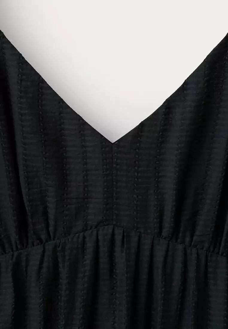 Textured Dress With Gathered Detail