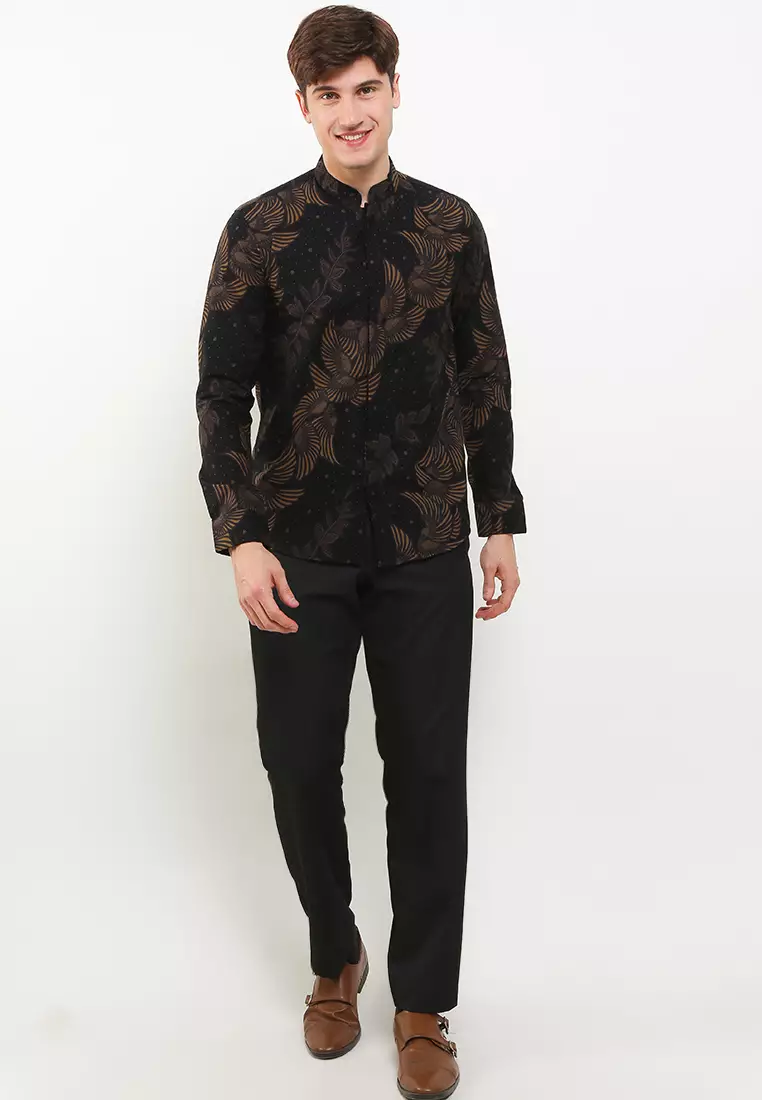 BATIK TALENTA EXCLUSIVE Lengan panjang slimfit SHANGHAI mwr BLACK