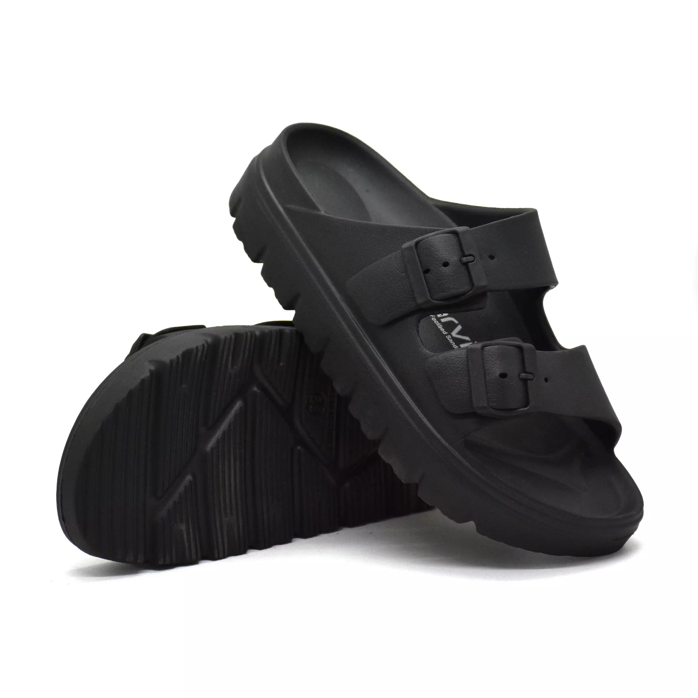 Carvil Sandal Pria Wanita Anaya-PU Black