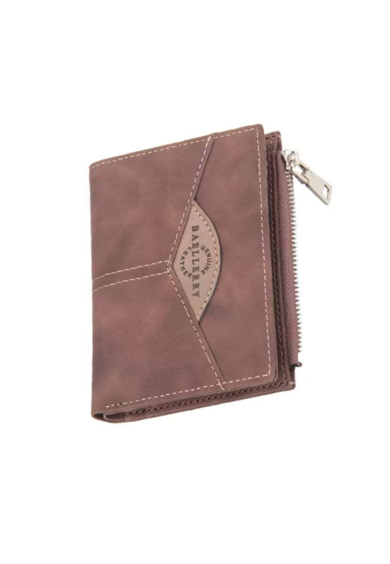 Dompet Lipat Pria Model Pendek Tekstur Halus Bahan Kulit PU Leather Quality Premium ORIGINAL