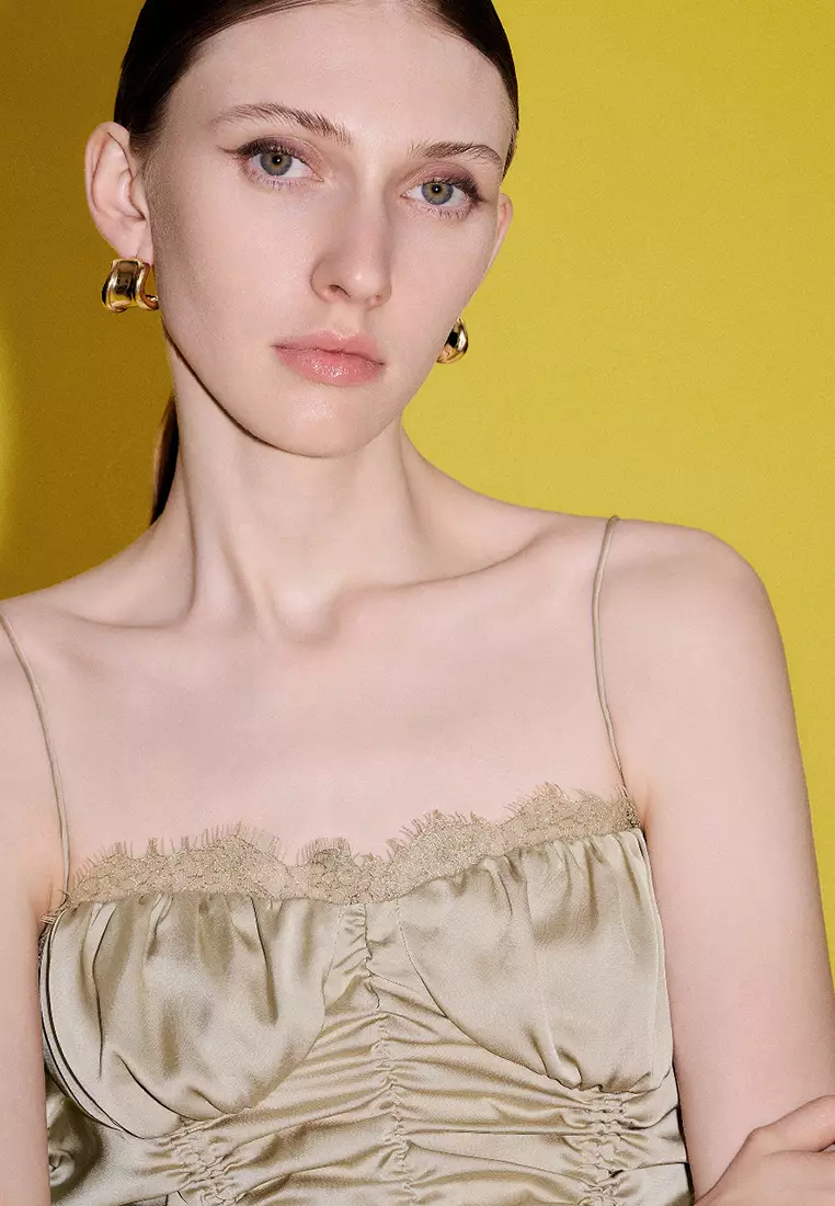 Ruched V-Neck Cami Top