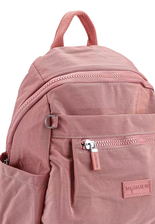 Crinkled Nylon Small Backpack